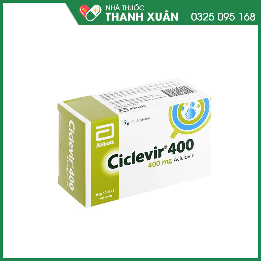 Ciclevir 400 điều trị, phòng ngừa và ngăn ngừa tái phát nhiễm Herpes simplex, bệnh thủy đậu và zona